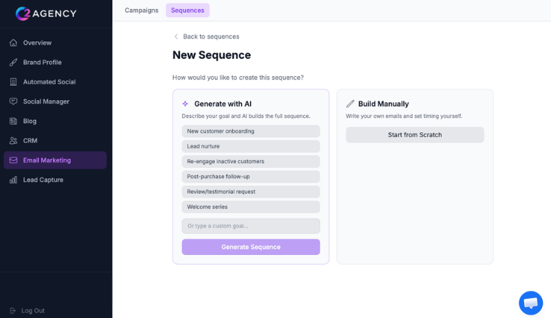 C2 Agency custom email sending domain settings