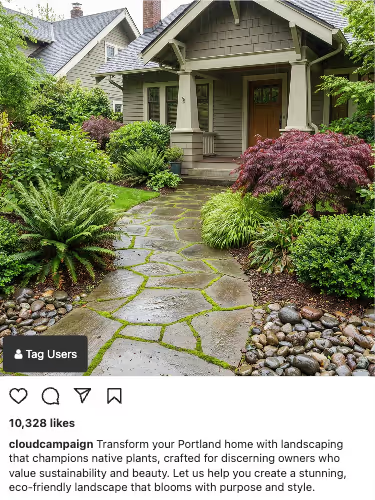 Example landscaping social media post by C2.agency