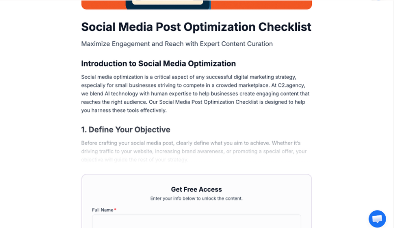 C2 Agency AI lead magnet generator
